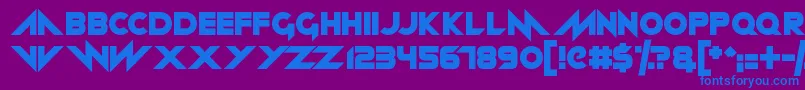 Neon machine Font – Blue Fonts on Purple Background