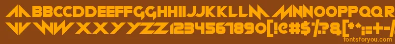 Neon machine Font – Orange Fonts on Brown Background