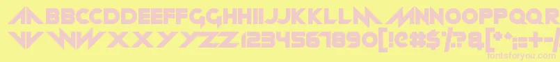 Neon machine-Schriftart – Rosa Schriften auf gelbem Hintergrund