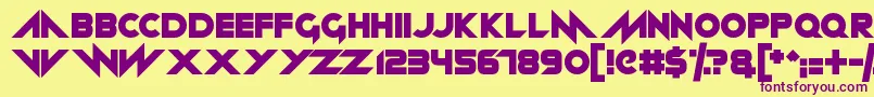Neon machine Font – Purple Fonts on Yellow Background