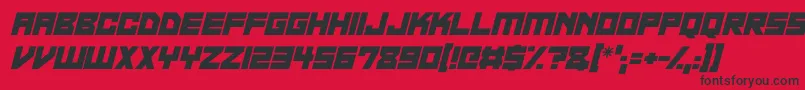 フォントNeon Overdrive Italic – 赤い背景に黒い文字