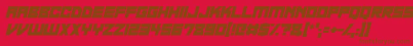 フォントNeon Overdrive Italic – 赤い背景に茶色の文字