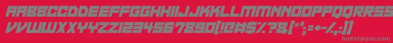 フォントNeon Overdrive Italic – 赤い背景に灰色の文字