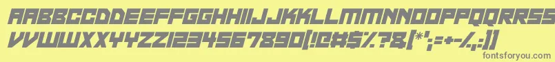 フォントNeon Overdrive Italic – 黄色の背景に灰色の文字