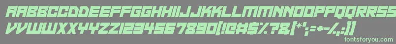 フォントNeon Overdrive Italic – 灰色の背景に緑のフォント