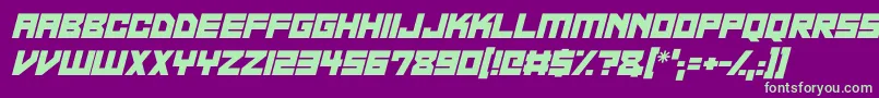 Neon Overdrive Italic-fontti – vihreät fontit violetilla taustalla