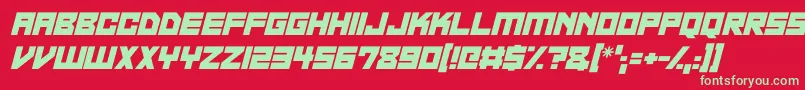 フォントNeon Overdrive Italic – 赤い背景に緑の文字