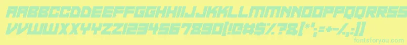 フォントNeon Overdrive Italic – 黄色い背景に緑の文字