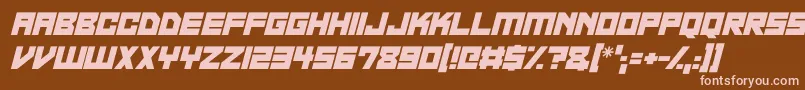 Neon Overdrive Italic-fontti – vaaleanpunaiset fontit ruskealla taustalla