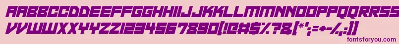 Neon Overdrive Italic-fontti – violetit fontit vaaleanpunaisella taustalla