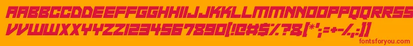 フォントNeon Overdrive Italic – オレンジの背景に赤い文字