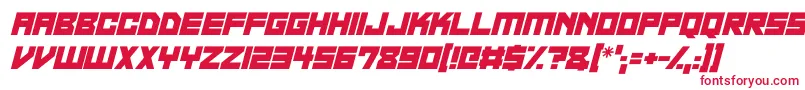 フォントNeon Overdrive Italic – 白い背景に赤い文字