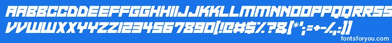 フォントNeon Overdrive Italic – 青い背景に白い文字