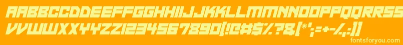 フォントNeon Overdrive Italic – オレンジの背景に黄色の文字