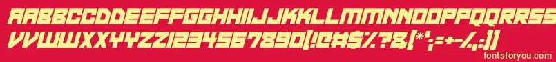 フォントNeon Overdrive Italic – 黄色の文字、赤い背景