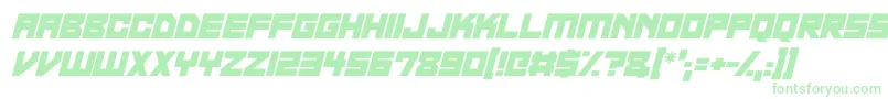 フォントNeon Overdrive Italic – 緑のフォント