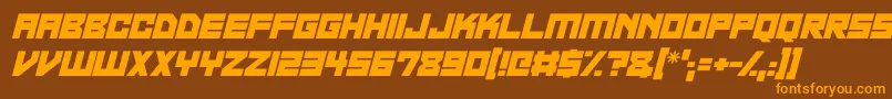 Neon Overdrive Italic Font – Orange Fonts on Brown Background