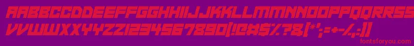 フォントNeon Overdrive Italic – 紫の背景に赤い文字