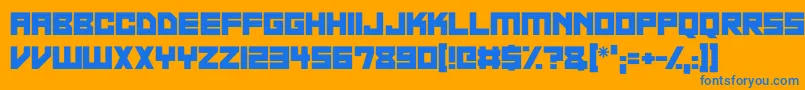 Neon Overdrive Font – Blue Fonts on Orange Background