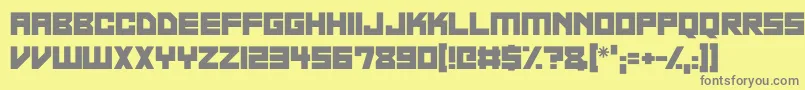 Weitere Informationen zur Neon Overdrive-Schriftart Neon Overdrive-Schriftart – Graue Schriften auf gelbem Hintergrund