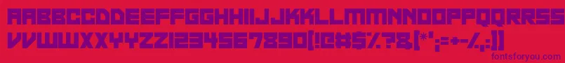 Neon Overdrive-Schriftart – Violette Schriften auf rotem Hintergrund