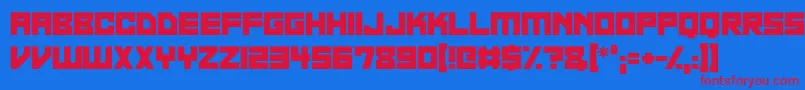 Police Neon Overdrive – polices rouges sur fond bleu