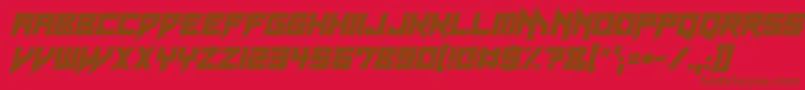 フォントNeon Vampire Italic – 赤い背景に茶色の文字