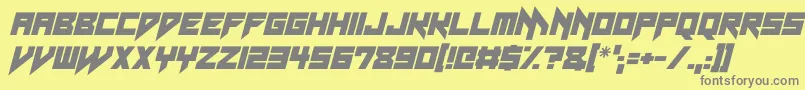 フォントNeon Vampire Italic – 黄色の背景に灰色の文字