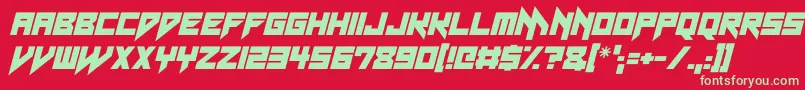 Fonte Neon Vampire Italic – fontes verdes em um fundo vermelho