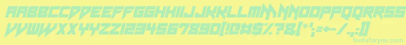 Шрифт Neon Vampire Italic – зелёные шрифты на жёлтом фоне