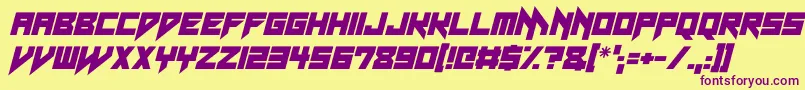 Шрифт Neon Vampire Italic – фиолетовые шрифты на жёлтом фоне