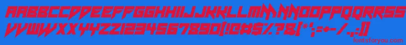 Czcionka Neon Vampire Italic – czerwone czcionki na niebieskim tle