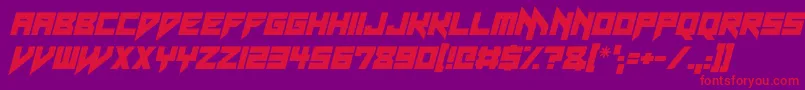 Neon Vampire Italic-fontti – punaiset fontit violetilla taustalla