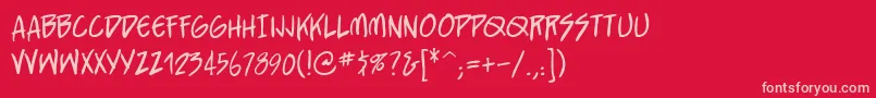 StraightjacketbbReg Font – Pink Fonts on Red Background