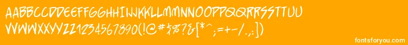 StraightjacketbbReg Font – White Fonts on Orange Background