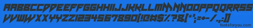 Шрифт Neon Vampire Italic – чёрные шрифты на синем фоне