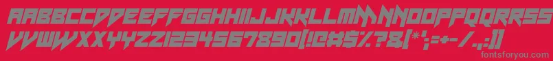 Neon Vampire Italic-fontti – harmaat kirjasimet punaisella taustalla