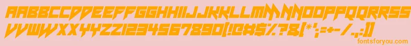 Neon Vampire Italic Font – Orange Fonts on Pink Background