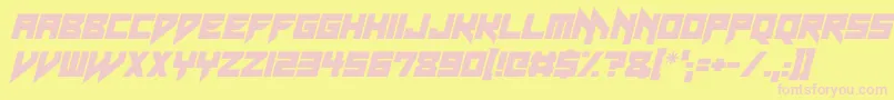 Neon Vampire Italic Font – Pink Fonts on Yellow Background