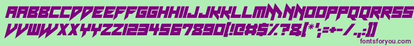 fuente Neon Vampire Italic – Fuentes Moradas Sobre Fondo Verde
