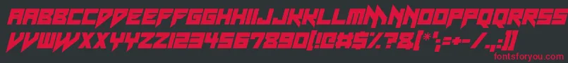 Neon Vampire Italic-fontti – punaiset fontit mustalla taustalla