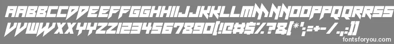 Fonte Neon Vampire Italic – fontes brancas em um fundo cinza