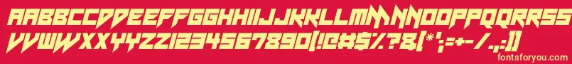 Шрифт Neon Vampire Italic – жёлтые шрифты на красном фоне