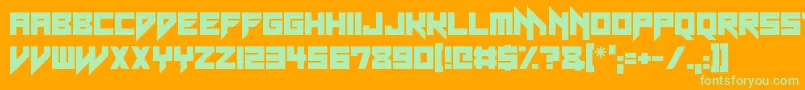 Neon Vampire Font – Green Fonts on Orange Background