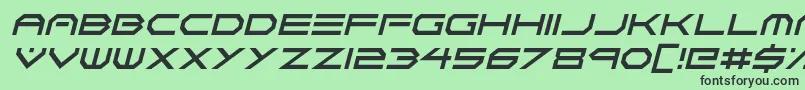 Neon Vortex Italic Font – Black Fonts on Green Background