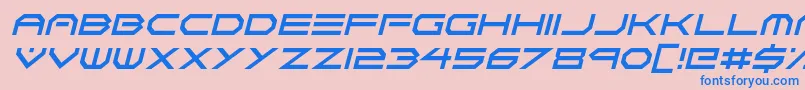 フォントNeon Vortex Italic – ピンクの背景に青い文字