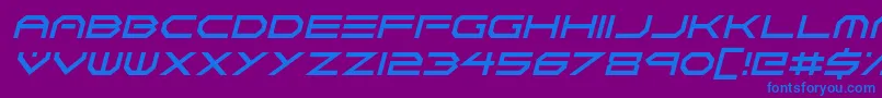 Neon Vortex Italic Font – Blue Fonts on Purple Background