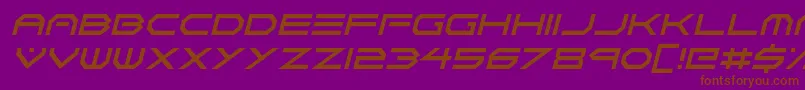 Neon Vortex Italic Font – Brown Fonts on Purple Background