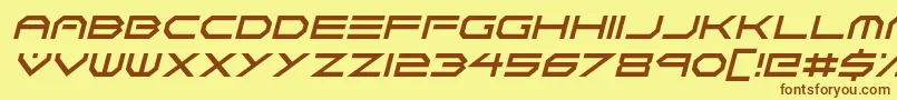 Neon Vortex Italic-fontti – ruskeat fontit keltaisella taustalla