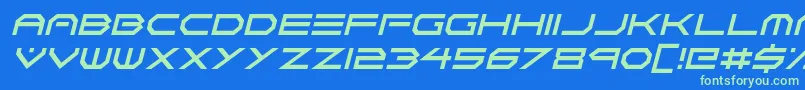 Neon Vortex Italic Font – Green Fonts on Blue Background